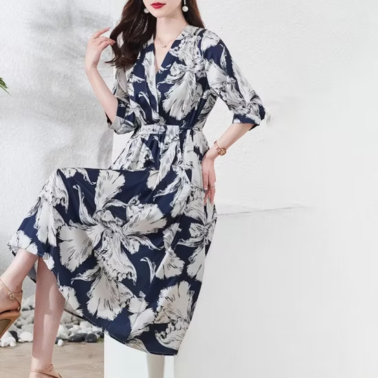 Summer New Style Bohemian Vintage Loose Large-Sized Women Dress