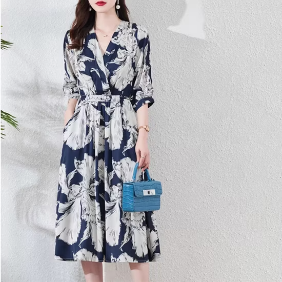 Summer New Style Bohemian Vintage Loose Large-Sized Women Dress