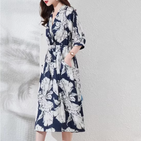 Summer New Style Bohemian Vintage Loose Large-Sized Women Dress