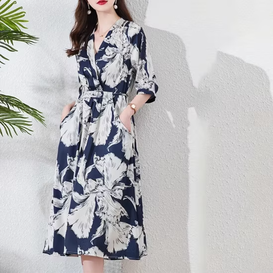 Summer New Style Bohemian Vintage Loose Large-Sized Women Dress
