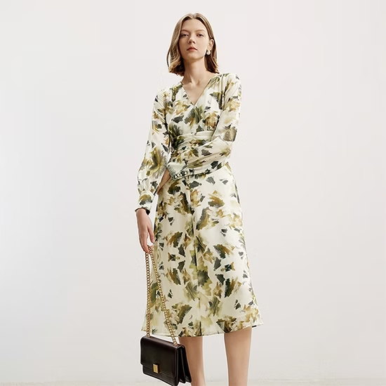 High-End Printed Pleated Skirt for Ladies - Perfect for Spring and Fall