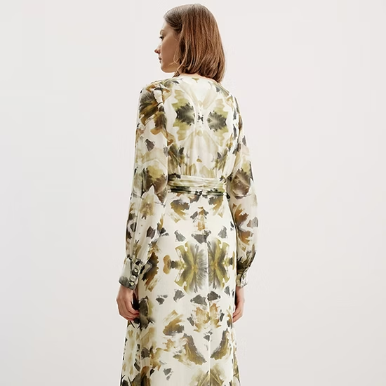 High-End Printed Pleated Skirt for Ladies - Perfect for Spring and Fall