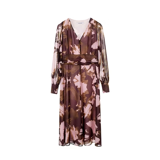 High-End Printed Pleated Skirt for Ladies - Perfect for Spring and Fall