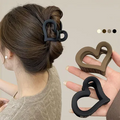 Heart Shape Hair Claw Clips Fashion Simple Temperament Plastic Hair Claw Women Girls Accessories
